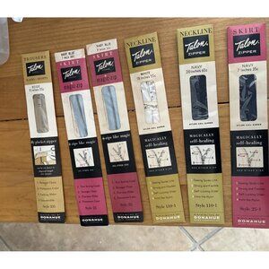 Lot Of 6 NEW Vintage Talon Zippers Assorted Size Color Trousers Neckline Skirt